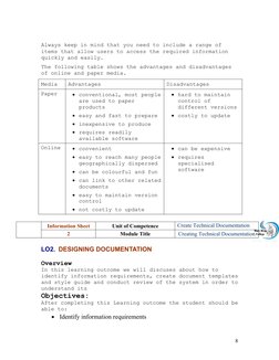 Always keep in mind that you need to include a range of 
items that allow users to access the required information 
quickly a