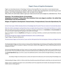 Well, there are some basic ideas to get your head around and some stages to understand too. The ba
Schemas: The building bloc