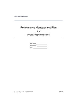 NGO logo (if available) 
 
Performance Management Plan 
for 
(Project/Programme Name) 
________________________________