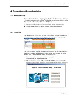 Compact Control Builder Training 
 
 
Chapter 3  – 3 
3.2  Compact Control Builder Installation 
3.2.1  Requirements 
Compact