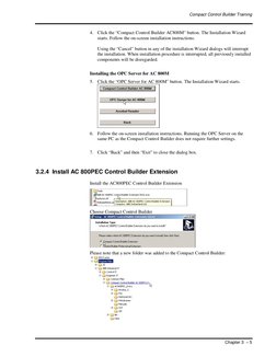 Compact Control Builder Training 
 
 
Chapter 3  – 5 
4. Click the “Compact Control Builder AC800M” button. The Installation