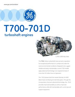 T700-701D Engine Specifications | PDF | Rotorcraft | Engines
