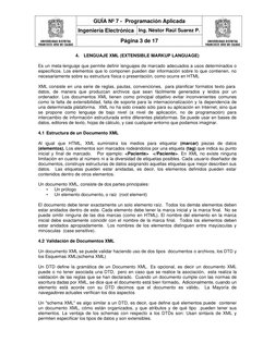 GUÍA Nº 7 -  Programación Aplicada 
 
Ingeniería Electrónica Ing. Néstor Raúl Suarez P. 
Página 3 de 17 
 
4. LENGUAJE XML