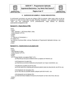 GUÍA Nº 7 -  Programación Aplicada 
 
Ingeniería Electrónica Ing. Néstor Raúl Suarez P. 
Página 4 de 17 
 
II. EJERCICIOS D