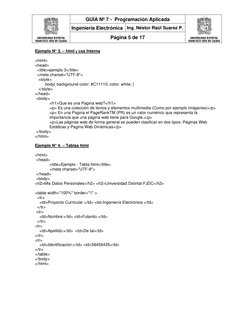 GUÍA Nº 7 -  Programación Aplicada 
 
Ingeniería Electrónica Ing. Néstor Raúl Suarez P. 
Página 5 de 17 
 
Ejemplo N° 3. –