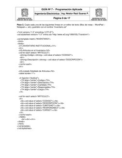GUÍA Nº 7 -  Programación Aplicada 
 
Ingeniería Electrónica Ing. Néstor Raúl Suarez P. 
Página 9 de 17 
 
Paso 3. Copie ca