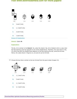 Cube Folding and Reasoning Questions | PDF | Rectangle | Dice