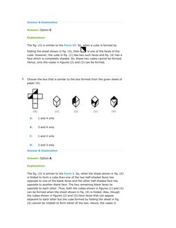 Cube Folding and Reasoning Questions | PDF | Rectangle | Dice