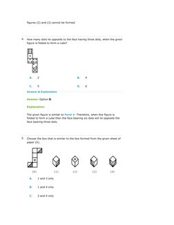 Cube Folding and Reasoning Questions | PDF | Rectangle | Dice
