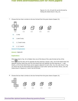 Cube Folding and Reasoning Questions | PDF | Rectangle | Dice