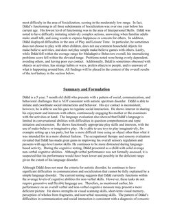 Autism Assessment Report for Dddd Zzzz | PDF | Autism | Nonverbal ...