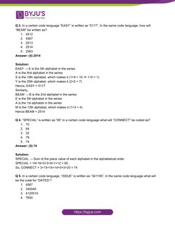Q 3.​ In a certain code language “EASY” is written as “5117”. In the same code language, how will 
“BEAM” be written as?