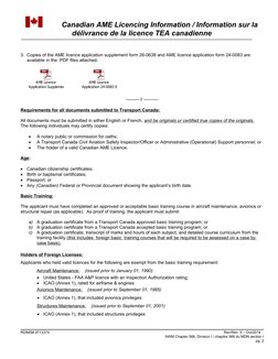 Canadian AME License Requirements | PDF | Aircraft | Aviation