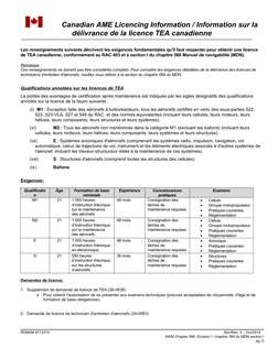 Canadian AME License Requirements | PDF | Aircraft | Aviation