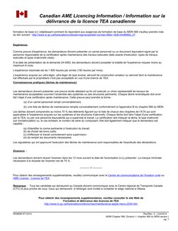 Canadian AME License Requirements | PDF | Aircraft | Aviation