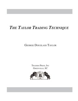 Taylor Trading Technique | PDF | Market Trend | Short (Finance)