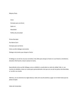 Mejores Posts
    Inicio
    Consejos para escritores
    Sobre mí
    Newsletter
    Política de privacidad
Primer Borrador
