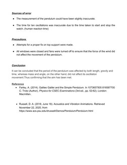Simple Pendulum Experiment Report | PDF | Pendulum | Oscillation