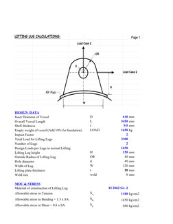 DESIGN  DATA
Inner Diameter of Vessel
D
610 mm
Overall Vessel Length
L
3450 mm
Shell thickness
t
9.5 mm
Empty weight of ves