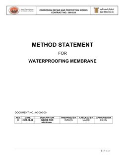 Waterproofing Membrane Method Statement | PDF | Personal Protective ...