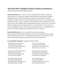 “Ich Liebe Dich” (Zärtliche Liebe) by Ludwig van Beethoven 
with text by Karl Friedrich Wilhelm Herrosee 
 
Ludwig van Beetho