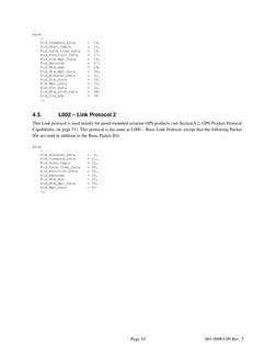 Page 10
001-00063-00 Rev. 3
enum
{
Pid_Command_Data
=  10,
Pid_Xfer_Cmplt
=  12,
Pid_Date_Time_Data
=  14,
Pid_Position_Data