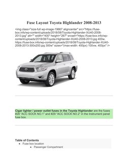 2016 toyota highlander cigarette lighter fuse Can't find the for the in my 2023 How to fix a Toyota