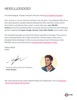 HEEELLLOOOOO!
I’m Andrei Neagoie, Founder and Lead Instructor of the Zero To Mastery Academy. (https://zerotomastery.io?utm_s