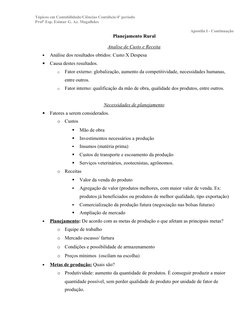 Tópicos em Contabilidade/Ciências Contábeis/4º período
Profª Esp. Esimar G. Az. Magalhães
Apostila I - Continuação
Planejamen