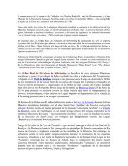 A consecuencia de la masacre de Culloden, sir Charles Radcliffe, lord de Derwentwater y Gran
Maestre de la Masonería Escocesa