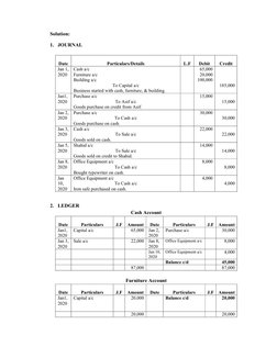 Problem & Solution - Journal - Ledger - Trial Balance | PDF | Debits ...