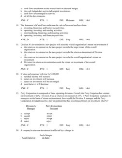 a.
cash flows are shown on the accrual basis on the cash budget.
b.
the cash budget does not include capital investments.
c.