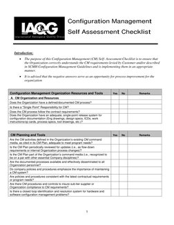 Configuration Management Self-Assessment | PDF | Specification ...