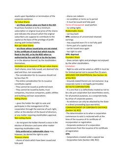 assets upon liquidation or termination of the 
corporate existence.
Par Value Shares
 – are those whose value are fixed in th