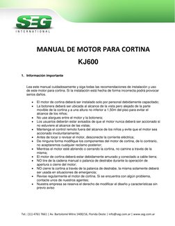 Tel.: (11) 4761 7661 | Av. Bartolomé Mitre 1400/16, Florida Oeste | info@seg.com.ar | www.seg.com.ar 
MANUAL DE MOTOR PARA CO