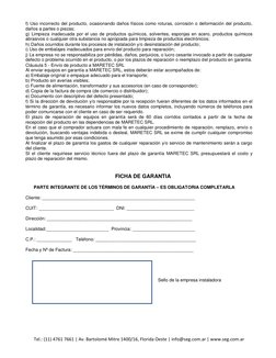 Tel.: (11) 4761 7661 | Av. Bartolomé Mitre 1400/16, Florida Oeste | info@seg.com.ar | www.seg.com.ar 
 
 
 
 
f) Uso incorrec