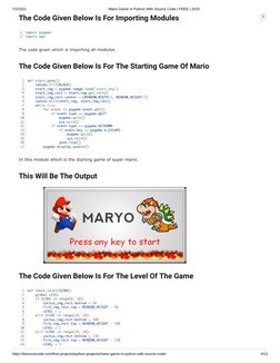 Super Mario Game Code in Python | PDF | Python (Programming Language ...