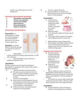 and here, we will just give you a brief 
background. 
PEDIATRIC GENITOURINARY DISORDERS
1.
Hypospadias and Epispadias 
2.
Uri