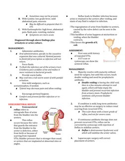 
Sometimes may not be present.
B. With Cystitis: low grade fever, mild 
abdominal pain, enuresis

May be difficult to pinpo
