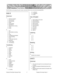 Solutions Advanced Tests Answer Keys | PDF