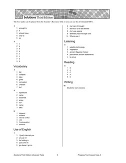 Solutions Advanced Tests Answer Keys | PDF