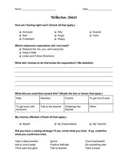 Name: __________________________
Date: __________________ 
Reflection Sheet 
 
How am I feeling right now? (Check all that ap