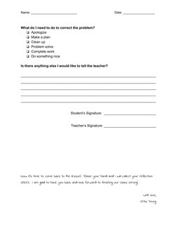 Name: __________________________
Date: __________________ 
 
What do I need to do to correct the problem? 
❏Apologize 
❏Make