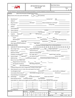 API 650 Storage Tank Data Sheet | PDF | Roof | Pressure
