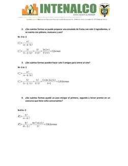 Taller de Permutaciones y Combinaciones | PDF | Ocio | Deportes