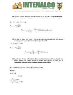 Taller de Permutaciones y Combinaciones | PDF | Ocio | Deportes