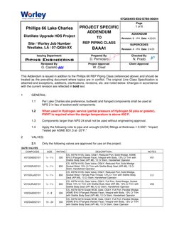 07QX84XX-E02-D785-00004 
Phillips 66 Lake Charles 
Distillate Upgrade HDS Project 
Site / Worley Job Number 
Westlake, LA /