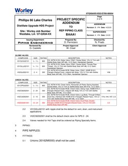 07QX84XX-E02-D785-00004 
Phillips 66 Lake Charles 
Distillate Upgrade HDS Project 
Site / Worley Job Number 
Westlake, LA /