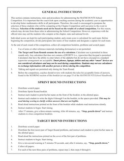 GENERAL INSTRUCTIONS
This section contains instructions, rules and procedures for administering the MATHCOUNTS School 
Compet