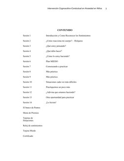 Intervención Cognoscitivo-Conductual en Ansiedad en Niños
CONTENIDO
Sesión 1
Introducció